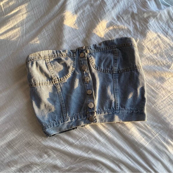 Denim cropped strapless top for micas in size S - Picture 1 of 1